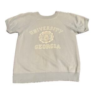Vintage 1960s UGA Light Blue Sweatshirt Raglan Sleeve Pullover / Small -